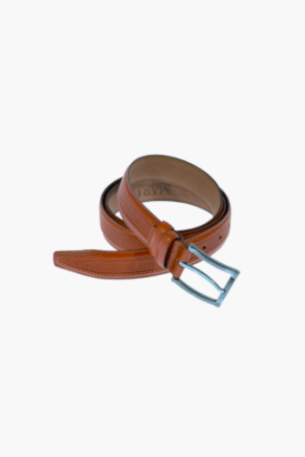 DERİ VİDALA GENİŞ KUM DESENLİ 3.5 CM KLASİK KEMER