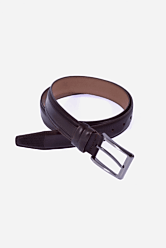 DERİ VİDALA KENAR KUM DESENLİ 3.5 CM KLASİK KEMER